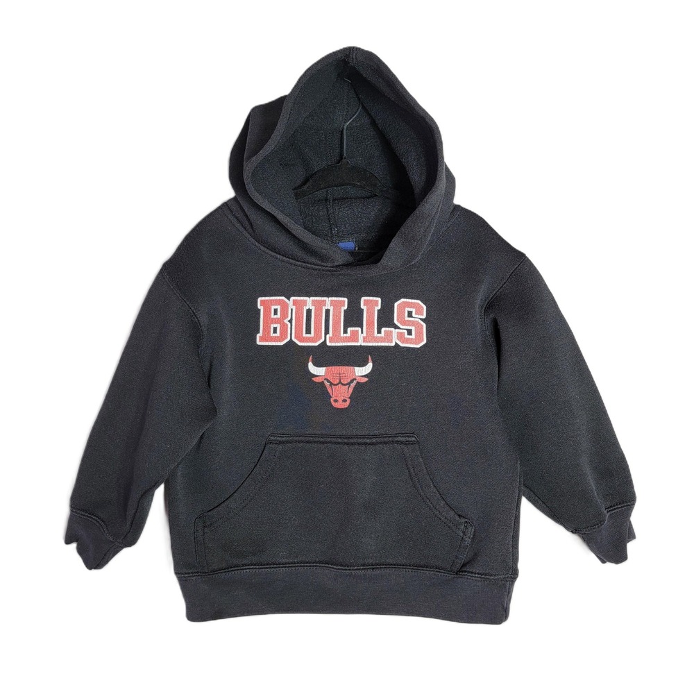 Vintage Kids Chicago Bulls Hoodie Black Red Logo‎ Athletic Team Athletics 4T 5T